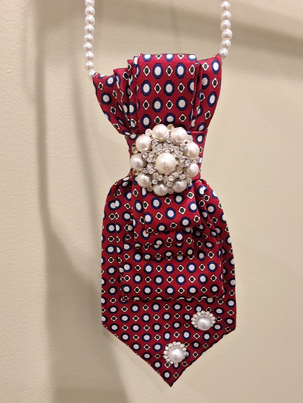 Claybrooke upcycled necktie necklace